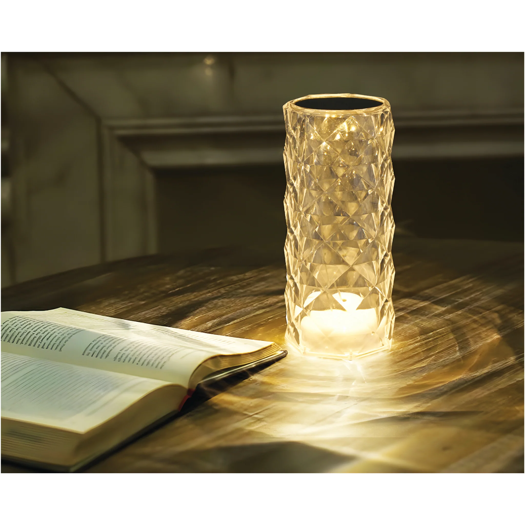Plastic Table Lamp with USB Charger 8.5x21cm