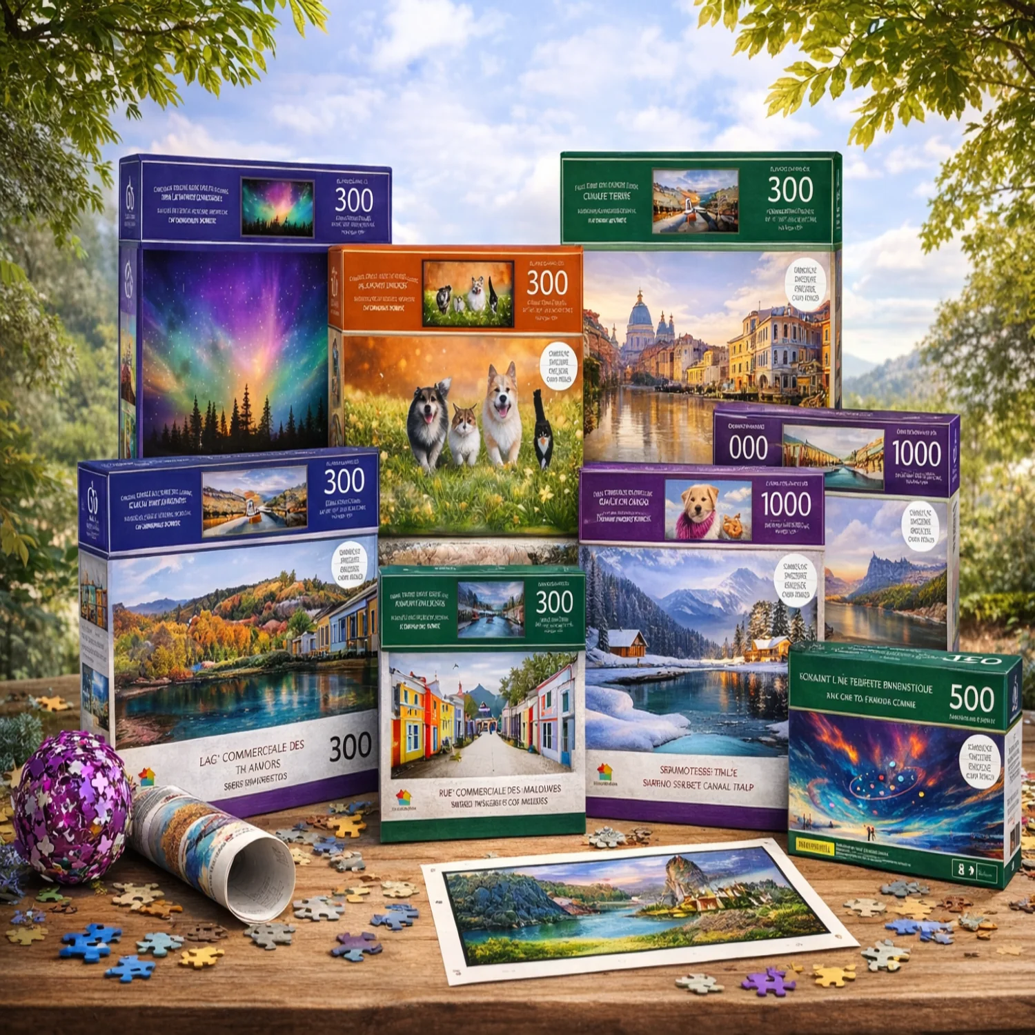 Premium Landscape & Animal Puzzle – 300, 500 or 1000 Pieces (Poster Included)