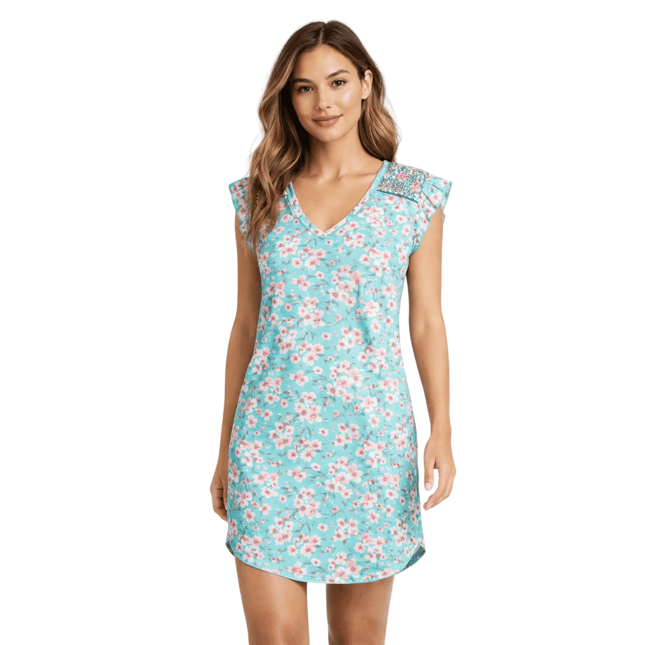 Printed Ruffle-Sleeve Nightdress - Image 2