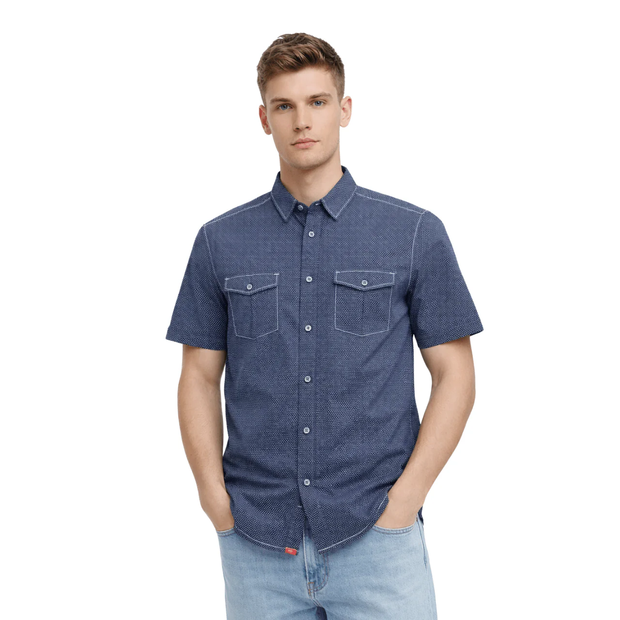 Printed Short Sleeve Button-Up Shirt - Image 2