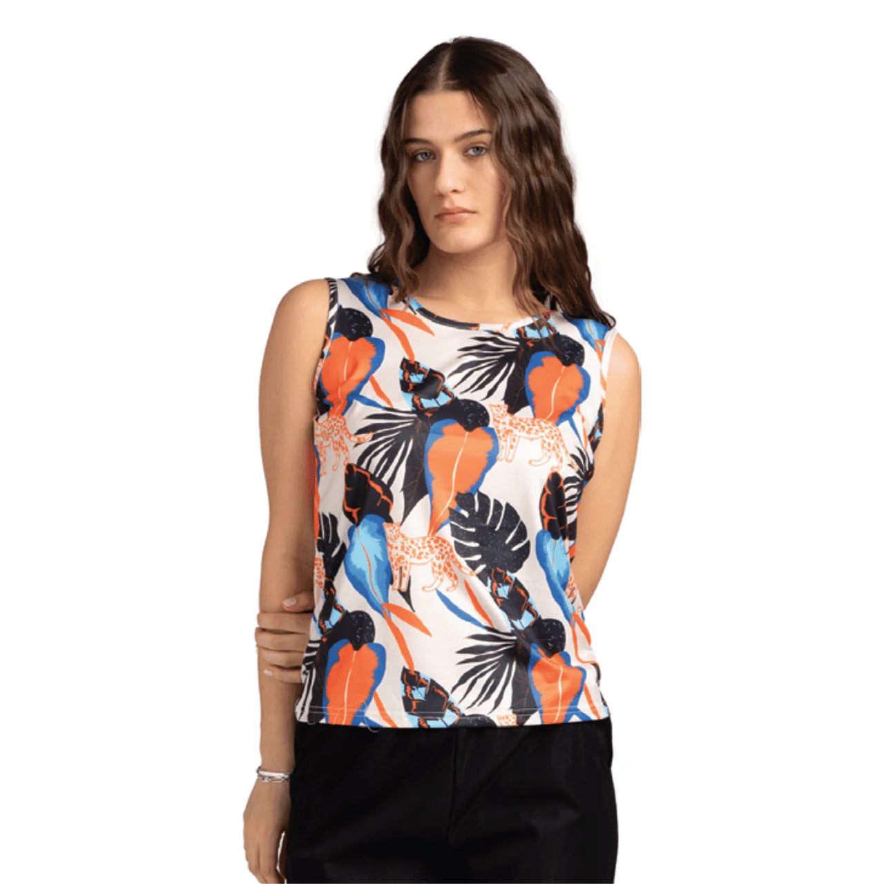 Printed Short-Sleeve Top - Image 3