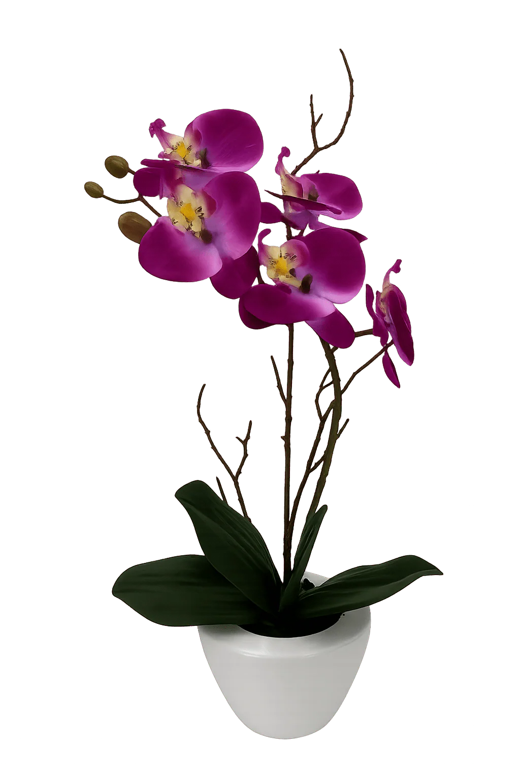 Purple Artificial Orchid in Decorative Pot - Image 2