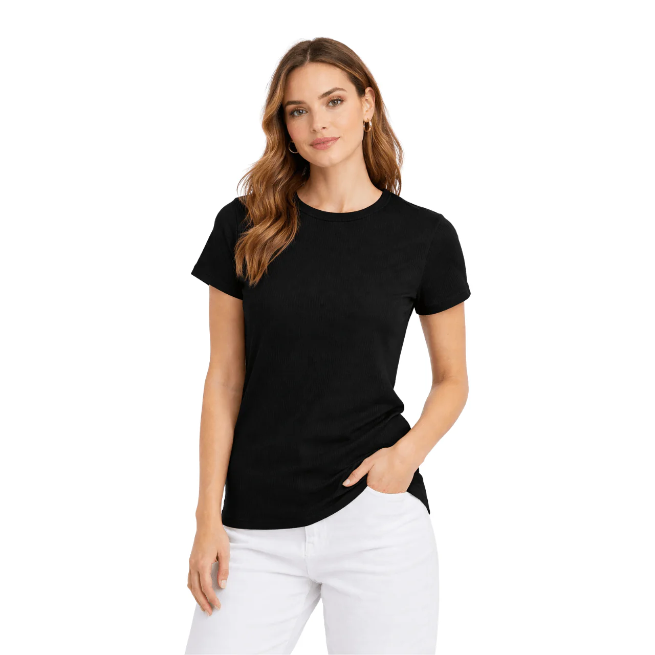 Ribbed Crew Neck T-Shirt - Image 2