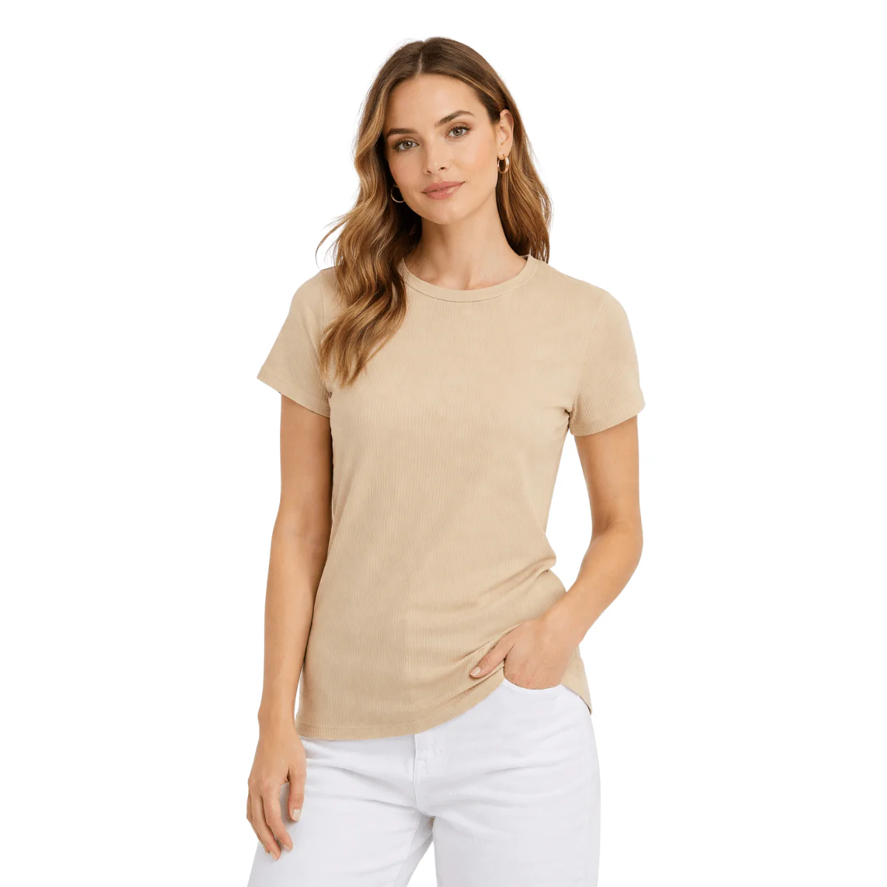 Ribbed Crew Neck T-Shirt - Image 4