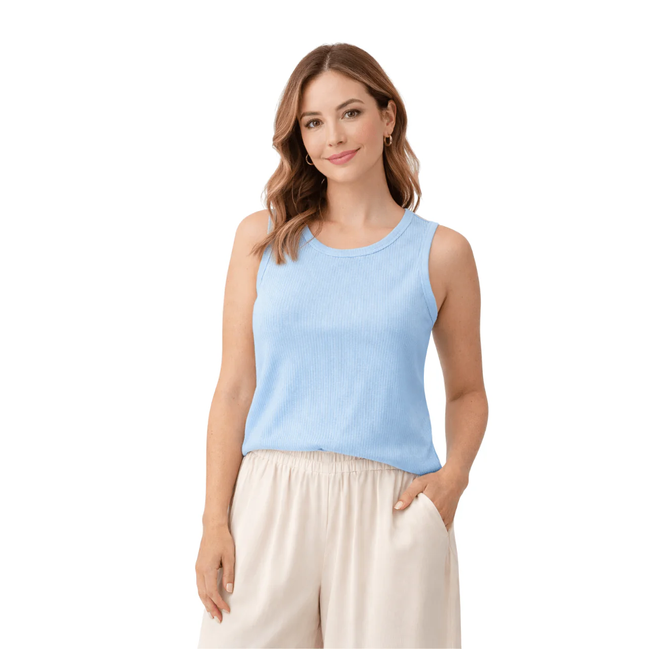 Ribbed Sleeveless Essential Tank Top