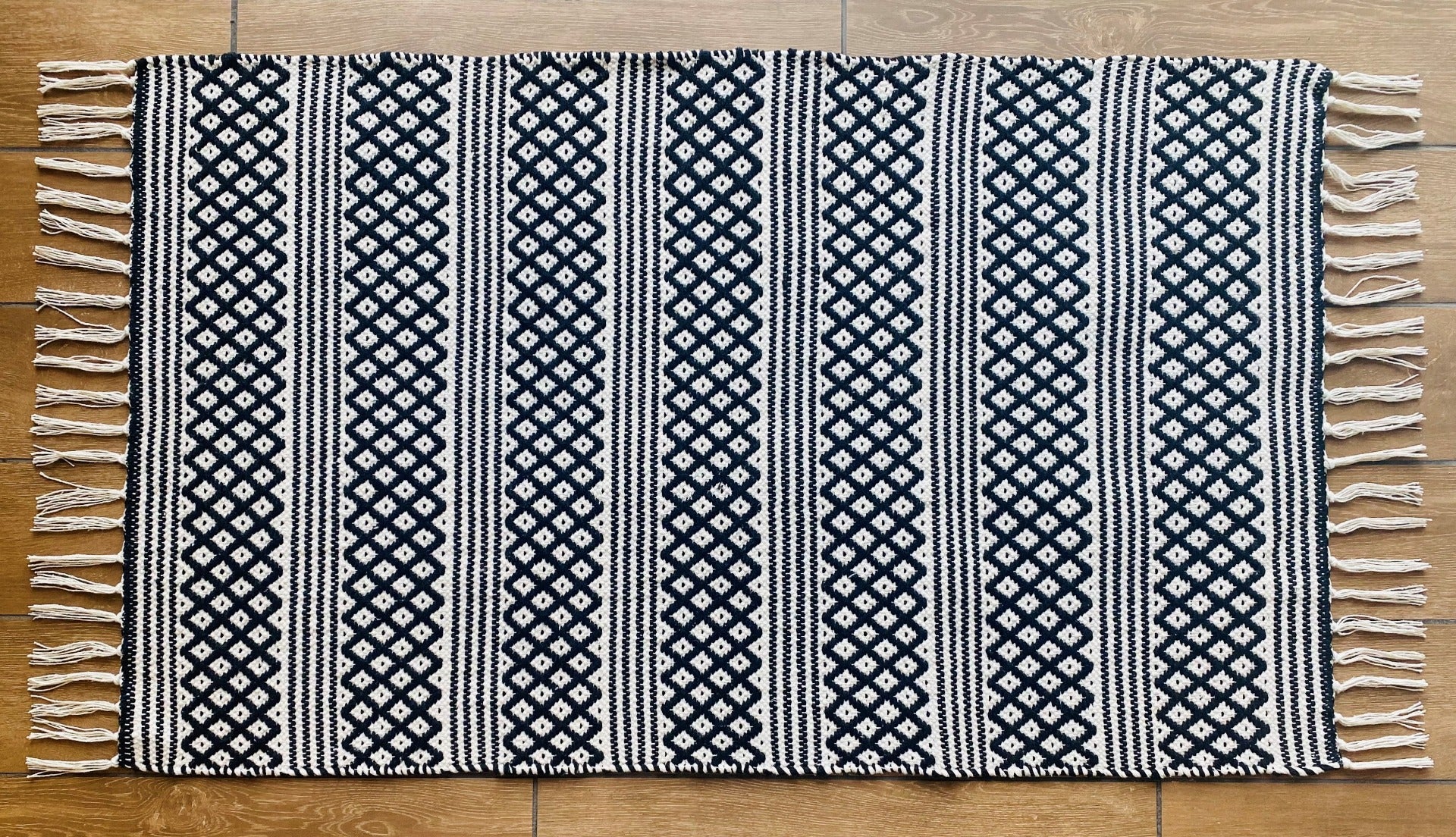 Rug 27x45in Nidra Diamond Stripe Cotton - Image 2