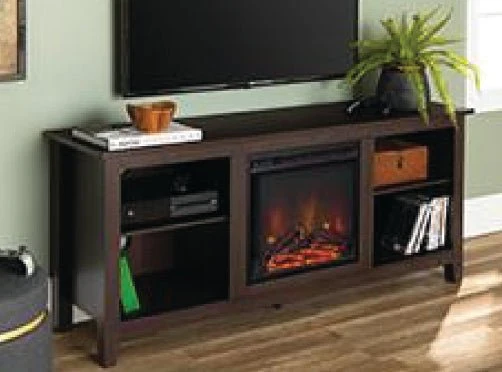 Rustic Electric Fireplace with shelves - Image 5