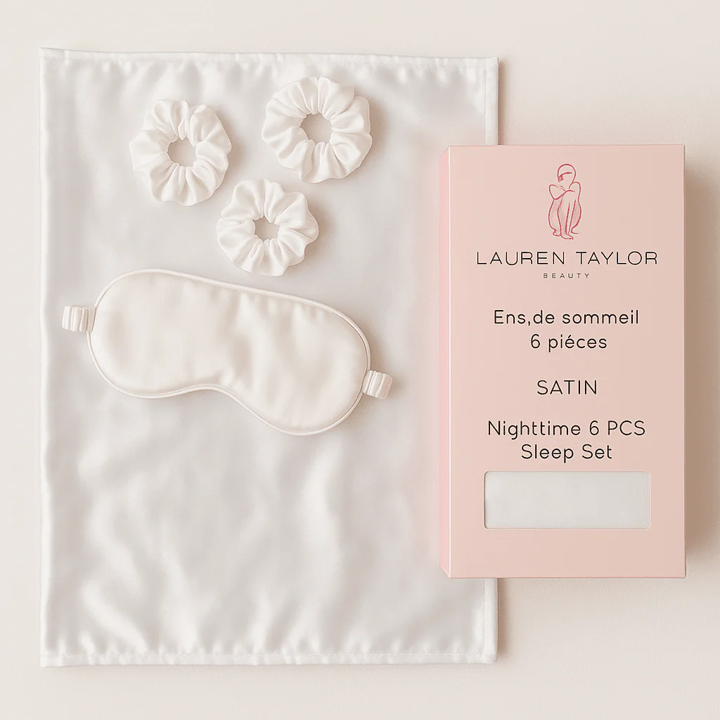 Satin Nighttime Sleep Set – 6 Pieces
