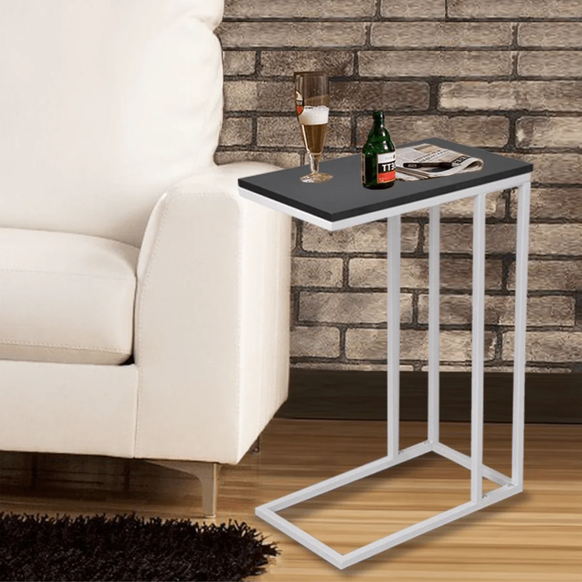 Snack Table Black With metal Frame