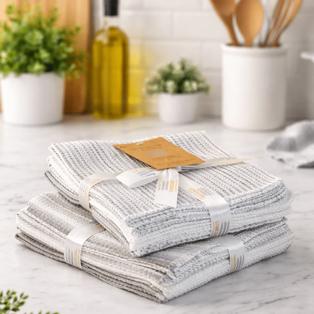 Striped Cotton Dishcloths – 6 Pack