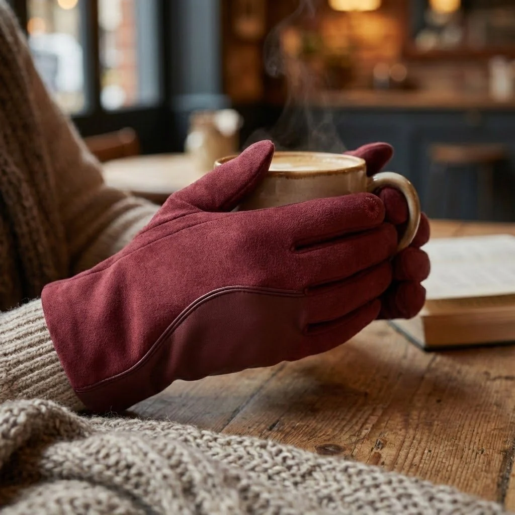 Suede-Effect Touchscreen Gloves - Image 3