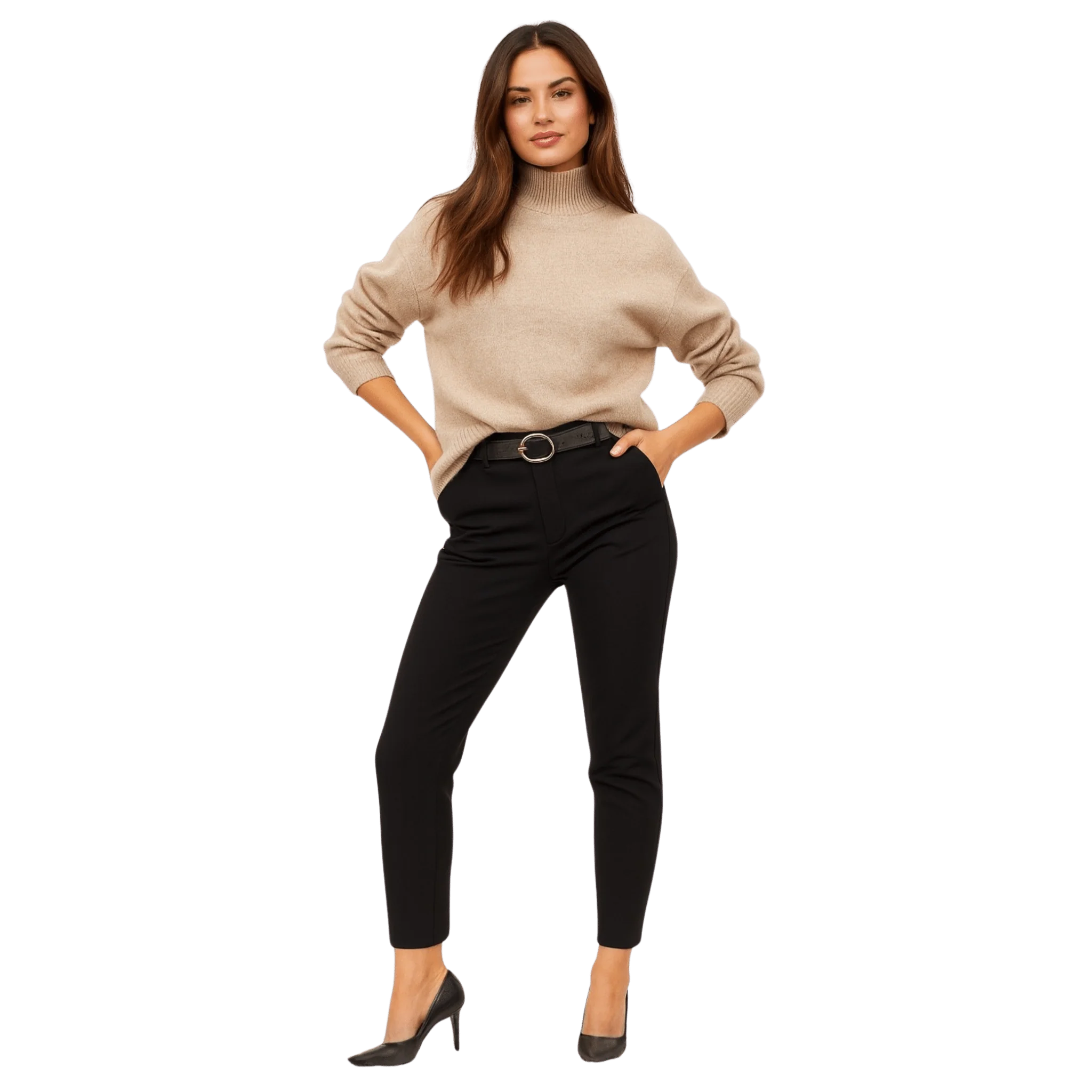 Tailored Slim Pants with Belt
