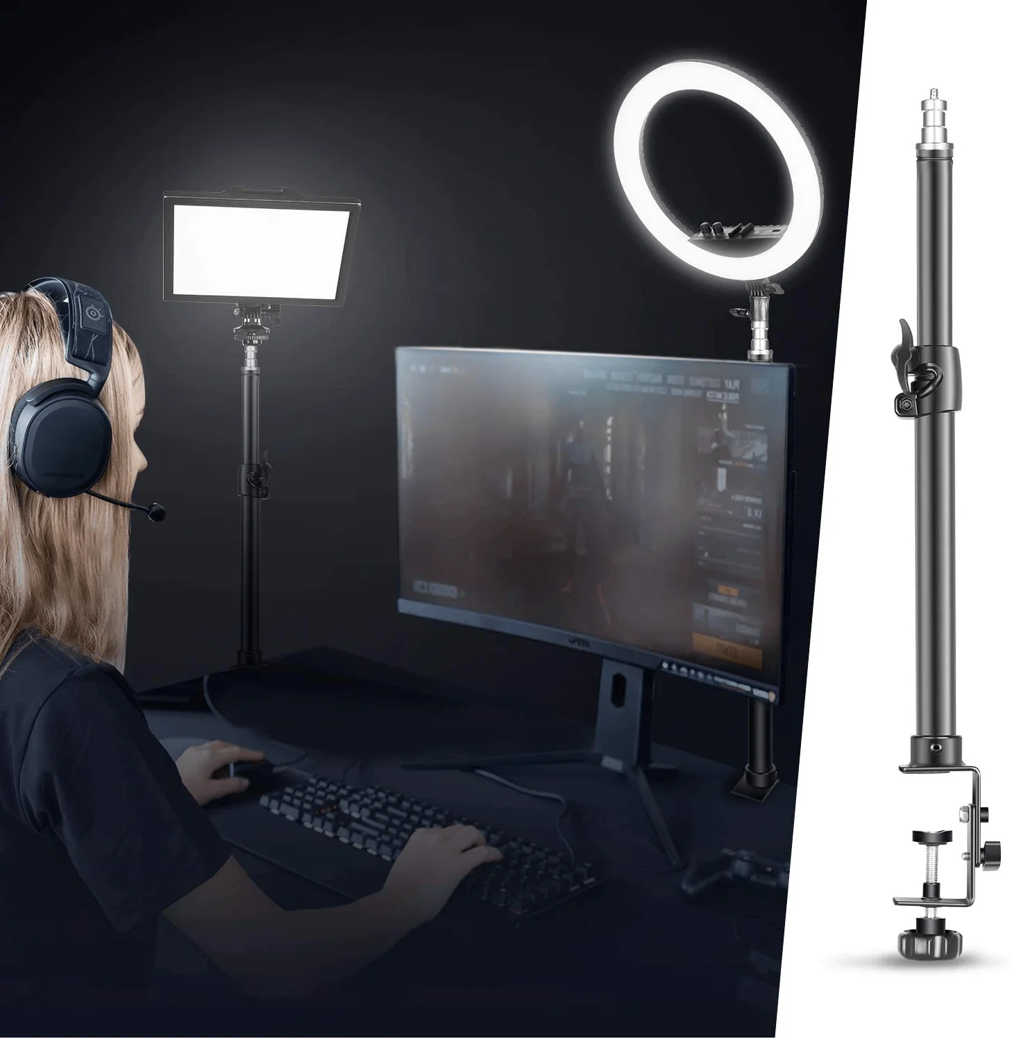 Tiktok | 10" Selfie Ring Lignt With Tripod & 3 Cell Phone Holders - Image 11