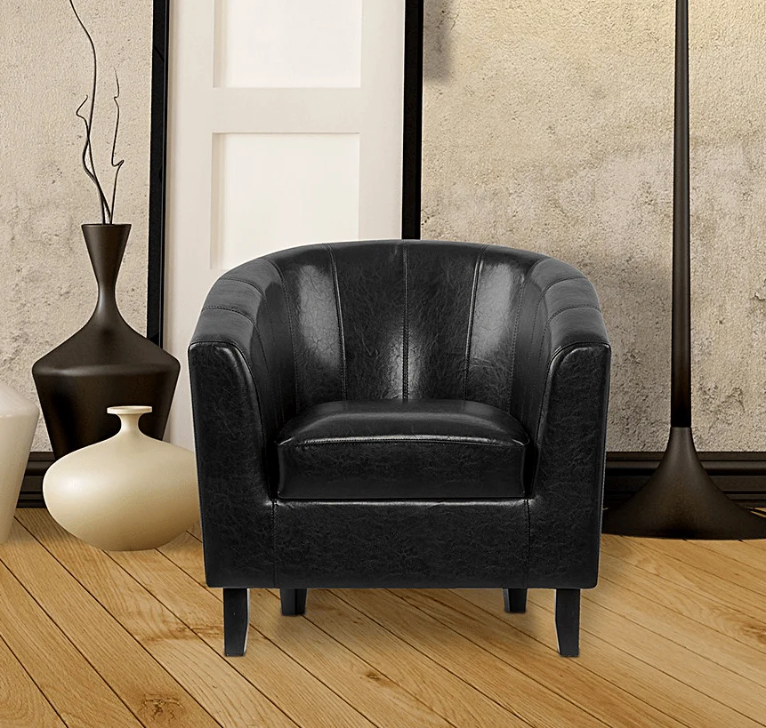 Tub Chair with Wood Frame & Legs - Image 4
