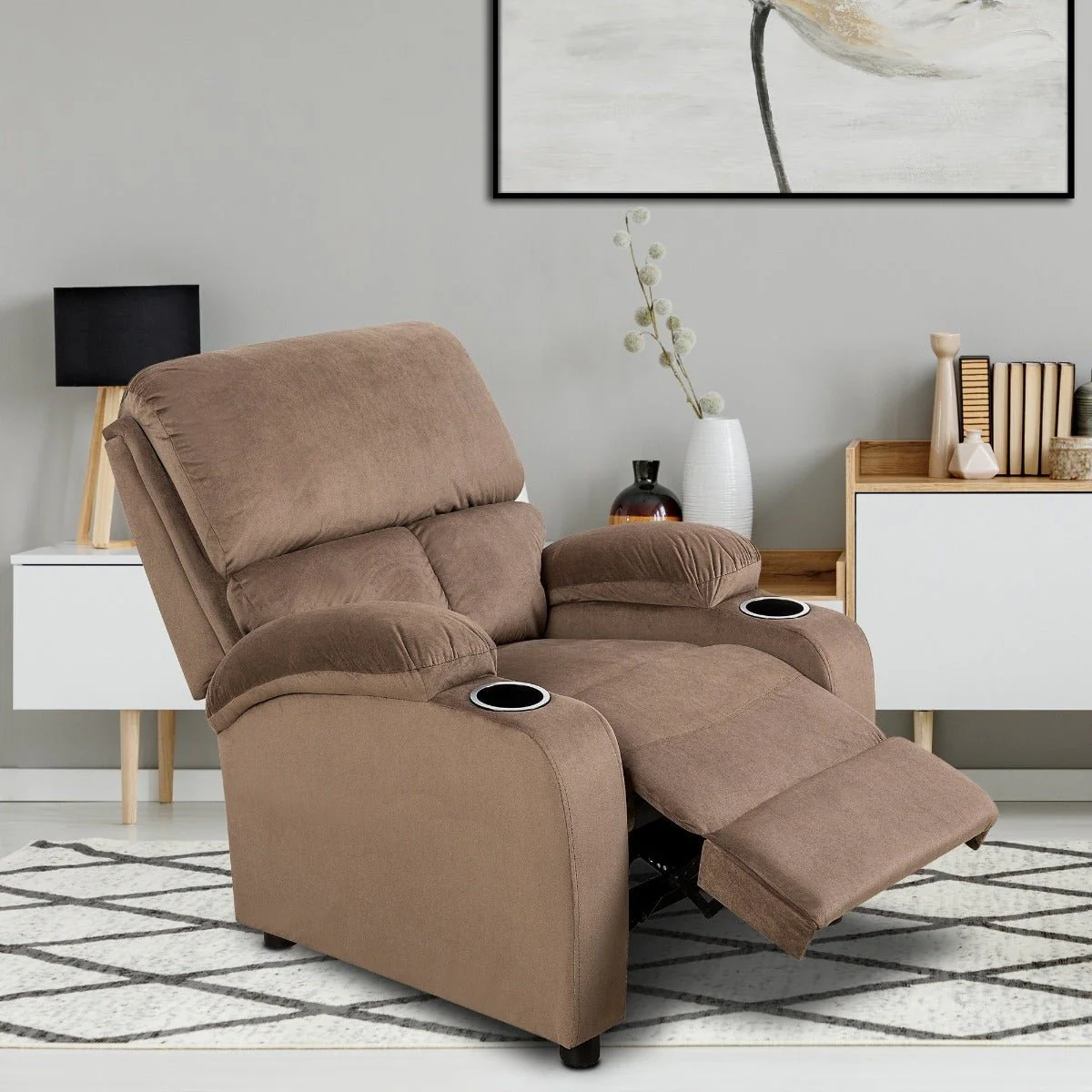 Velour Push Back Recliner Chair - Image 4