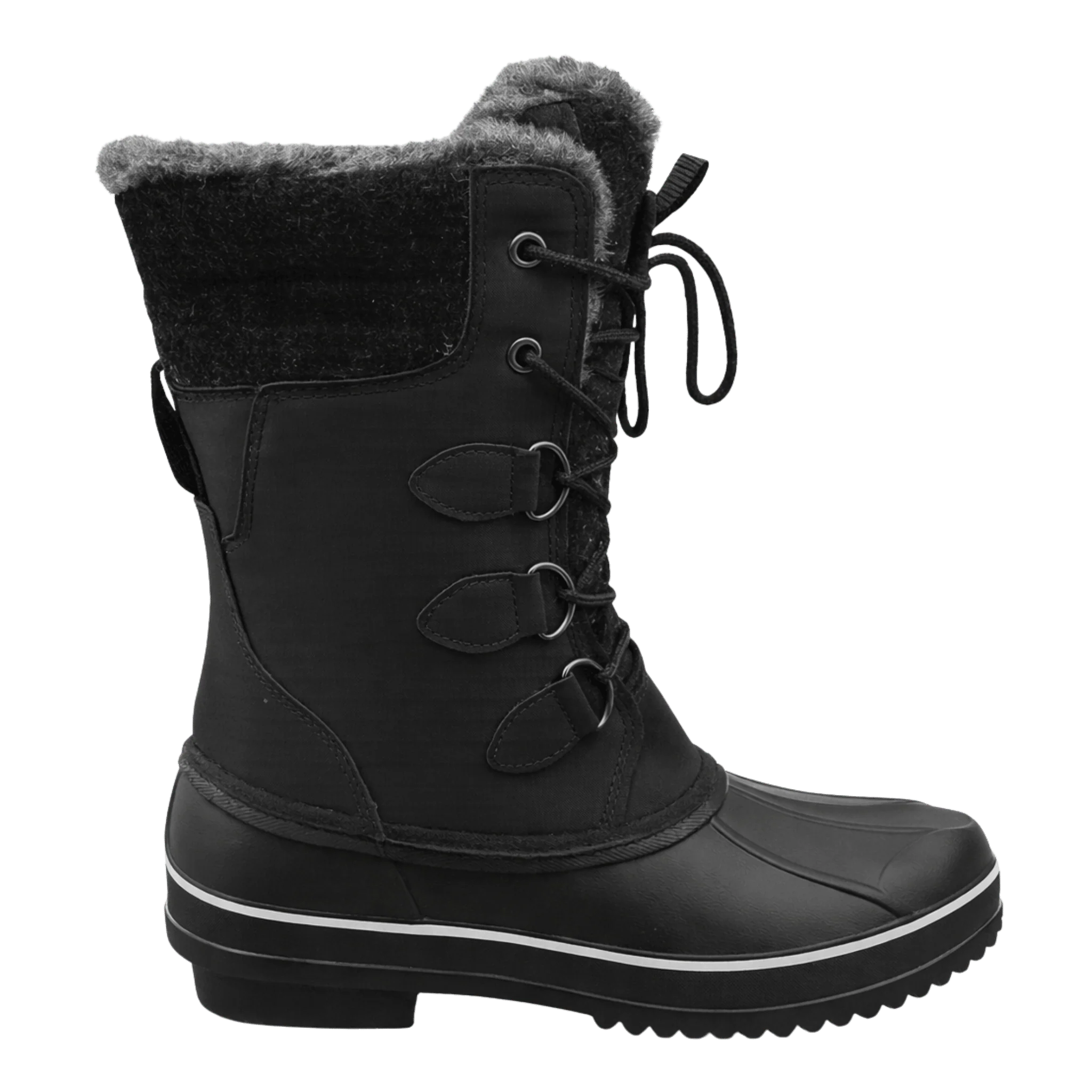 Waterproof Lace-Up Winter Boot with Faux Fur Lining