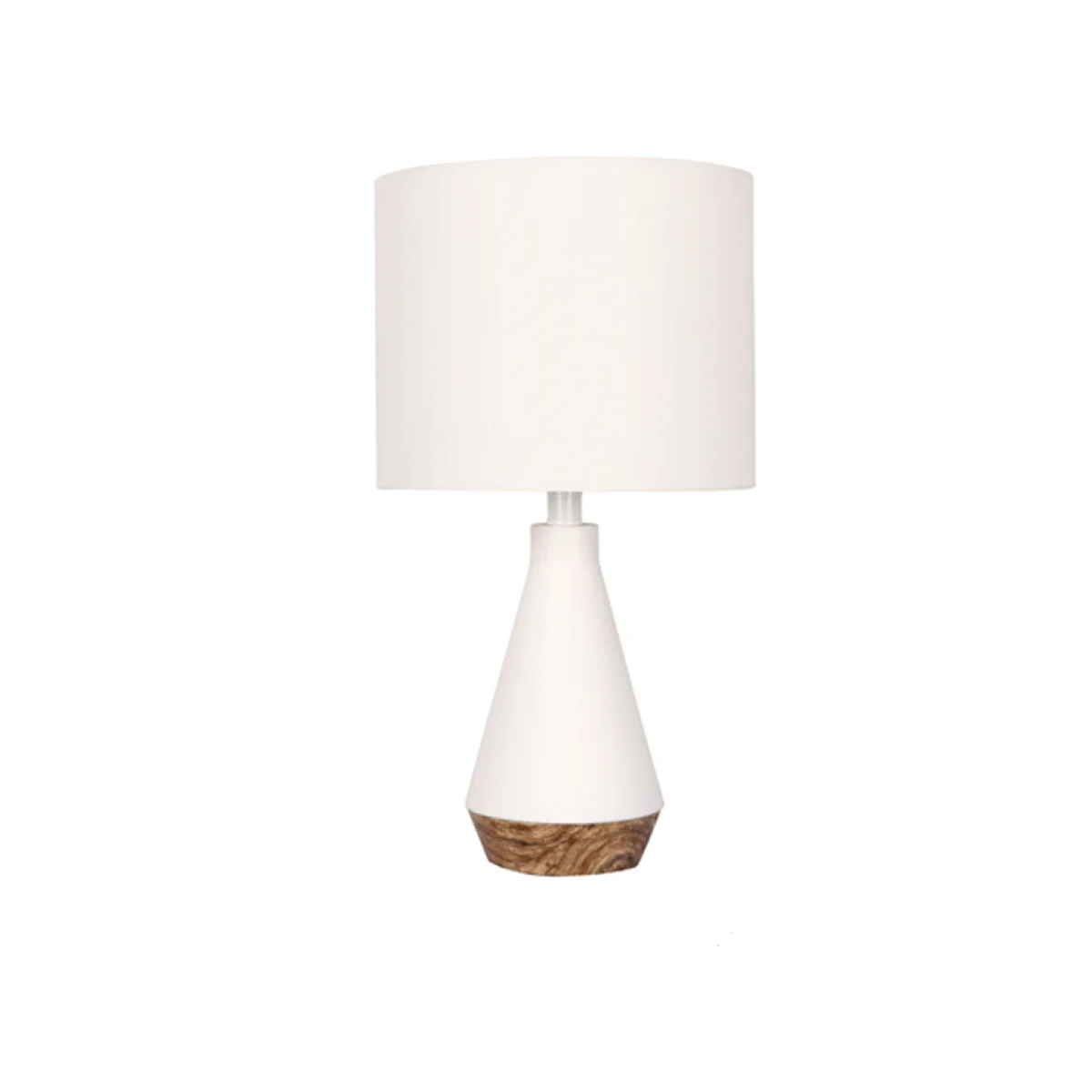 White Table Lamp with wood base - Image 2