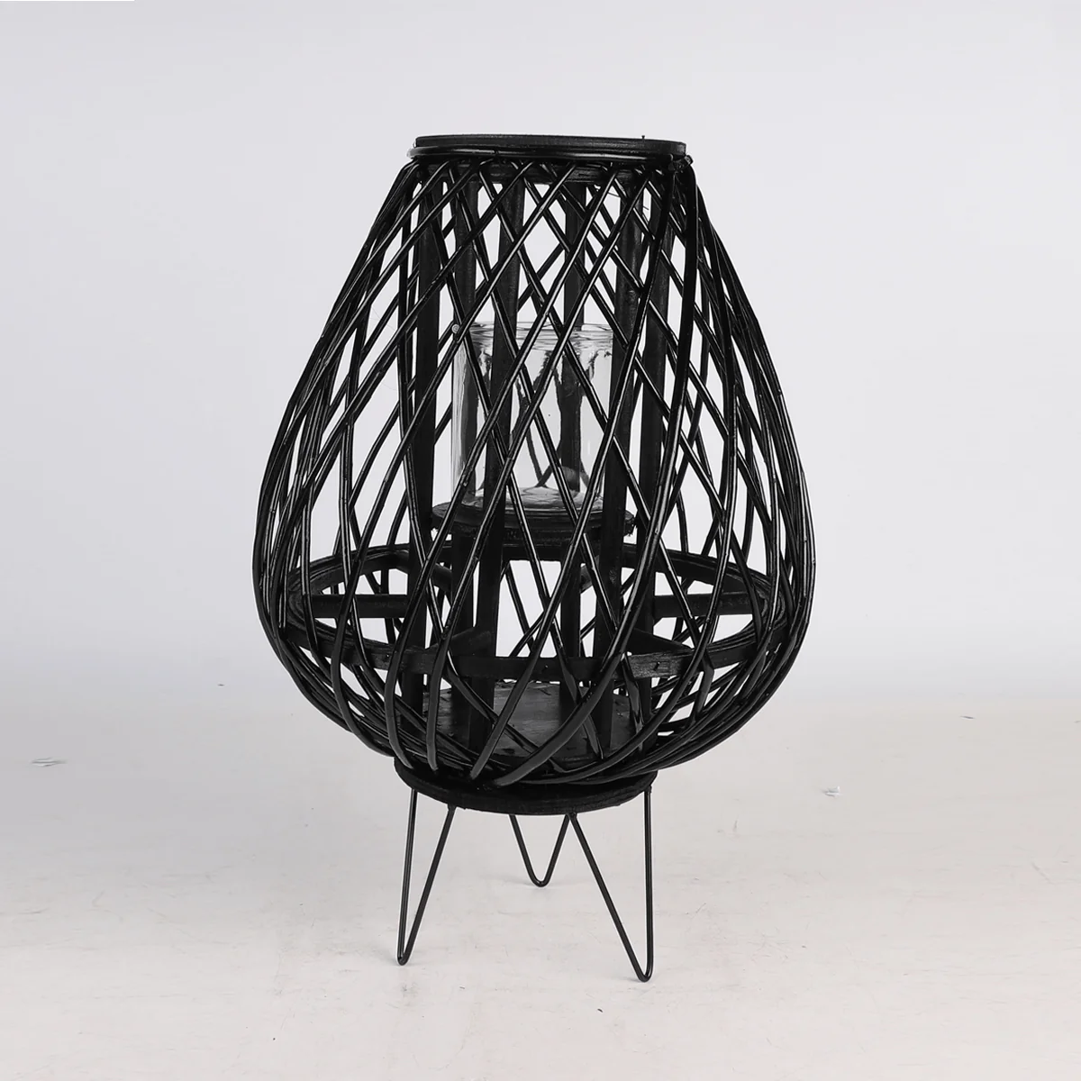 Wicker Standing Cone Lantern