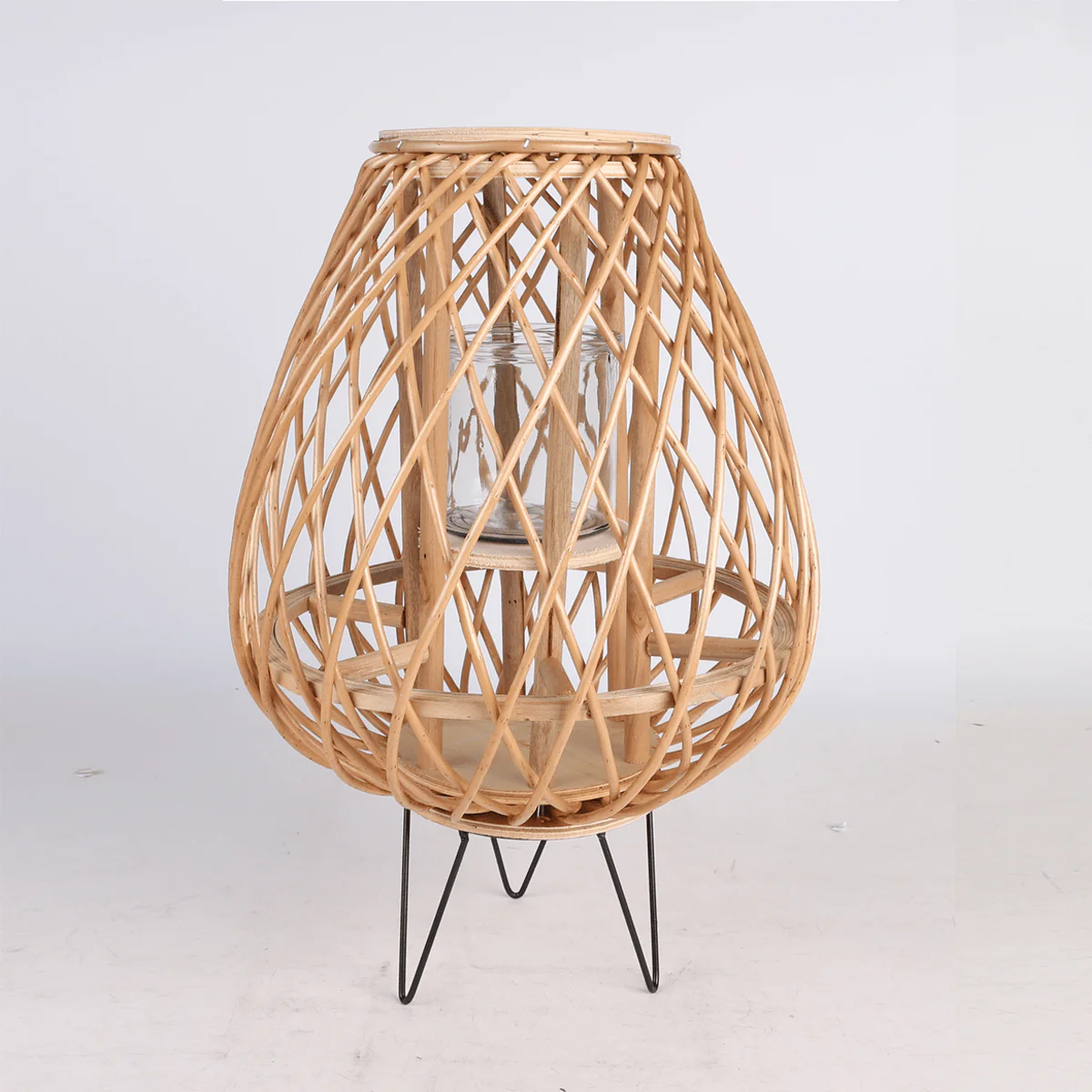 Wicker Standing Cone Lantern - Image 2