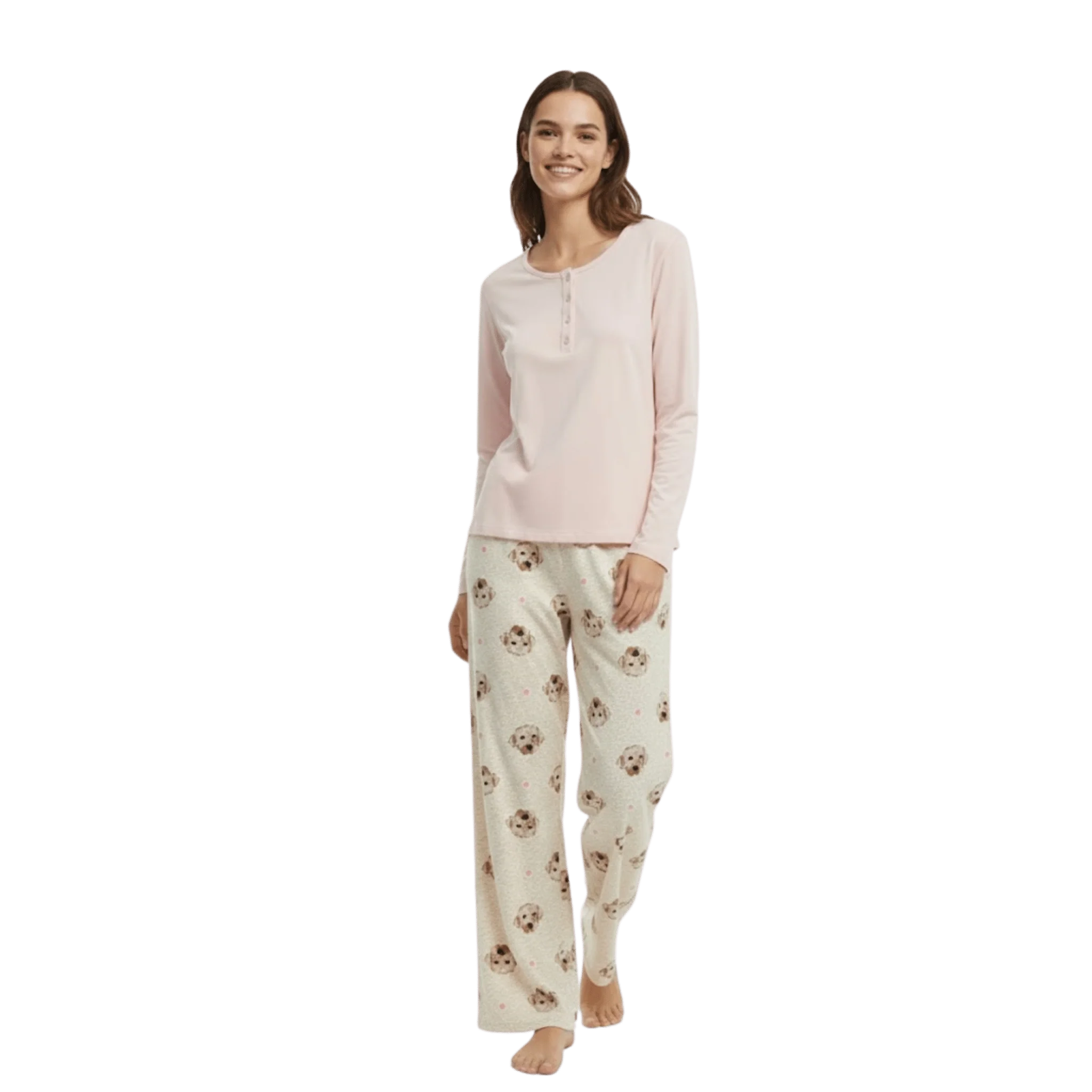 Women’s Cozy Henley Pajama Set – Printed & Plaid Collection - Image 5