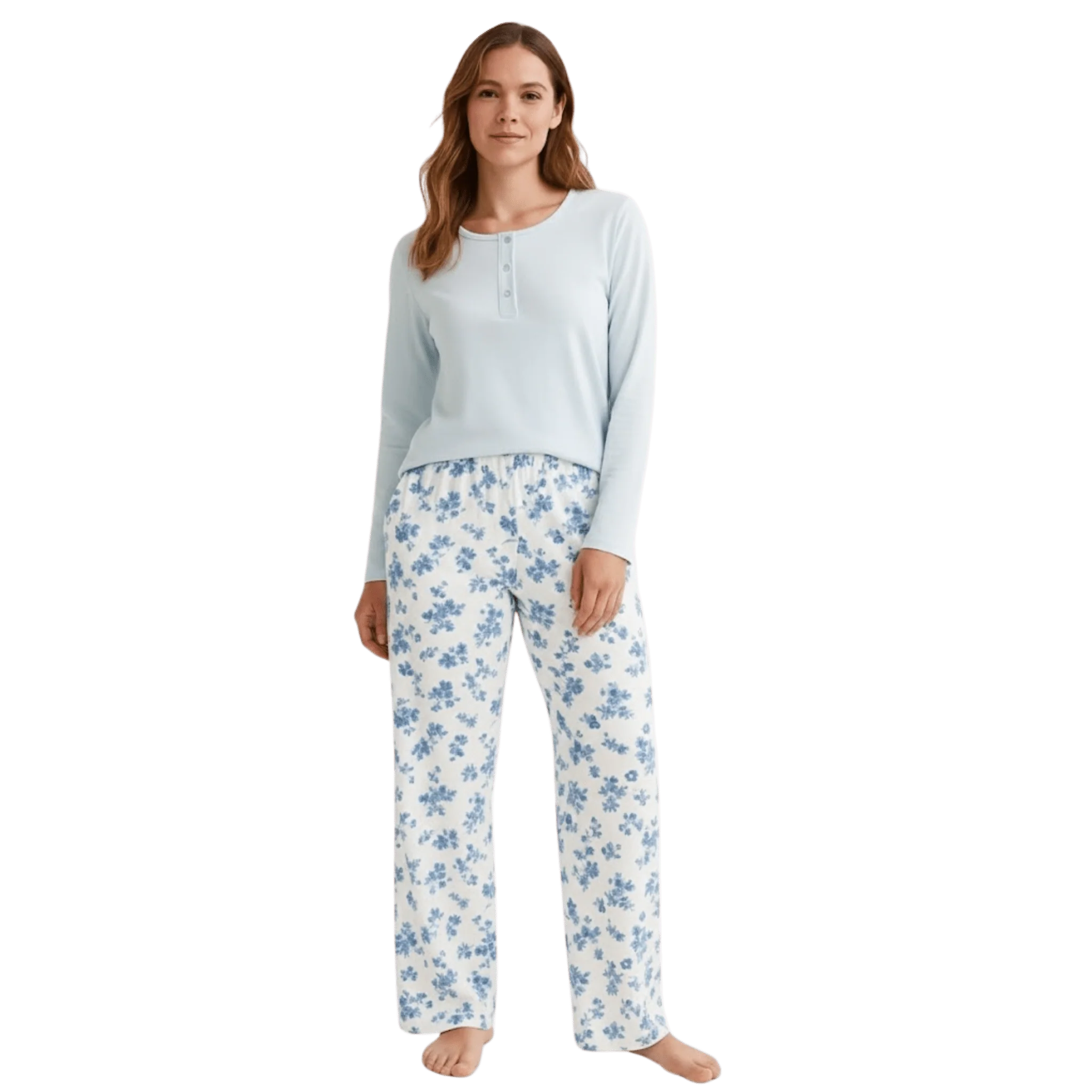 Women’s Cozy Henley Pajama Set – Printed & Plaid Collection - Image 6