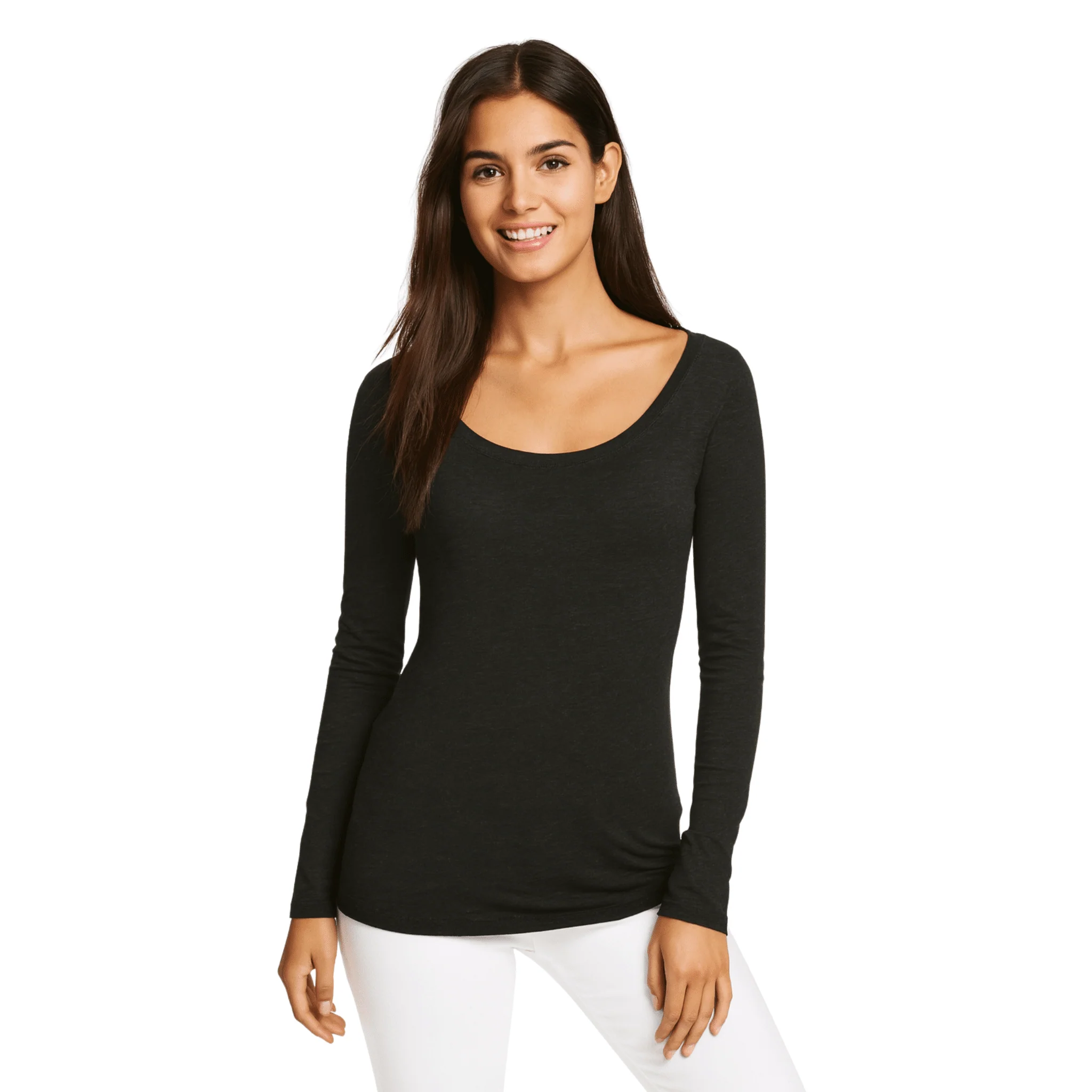 Women’s Long-Sleeve Scoop Neck Essential Top