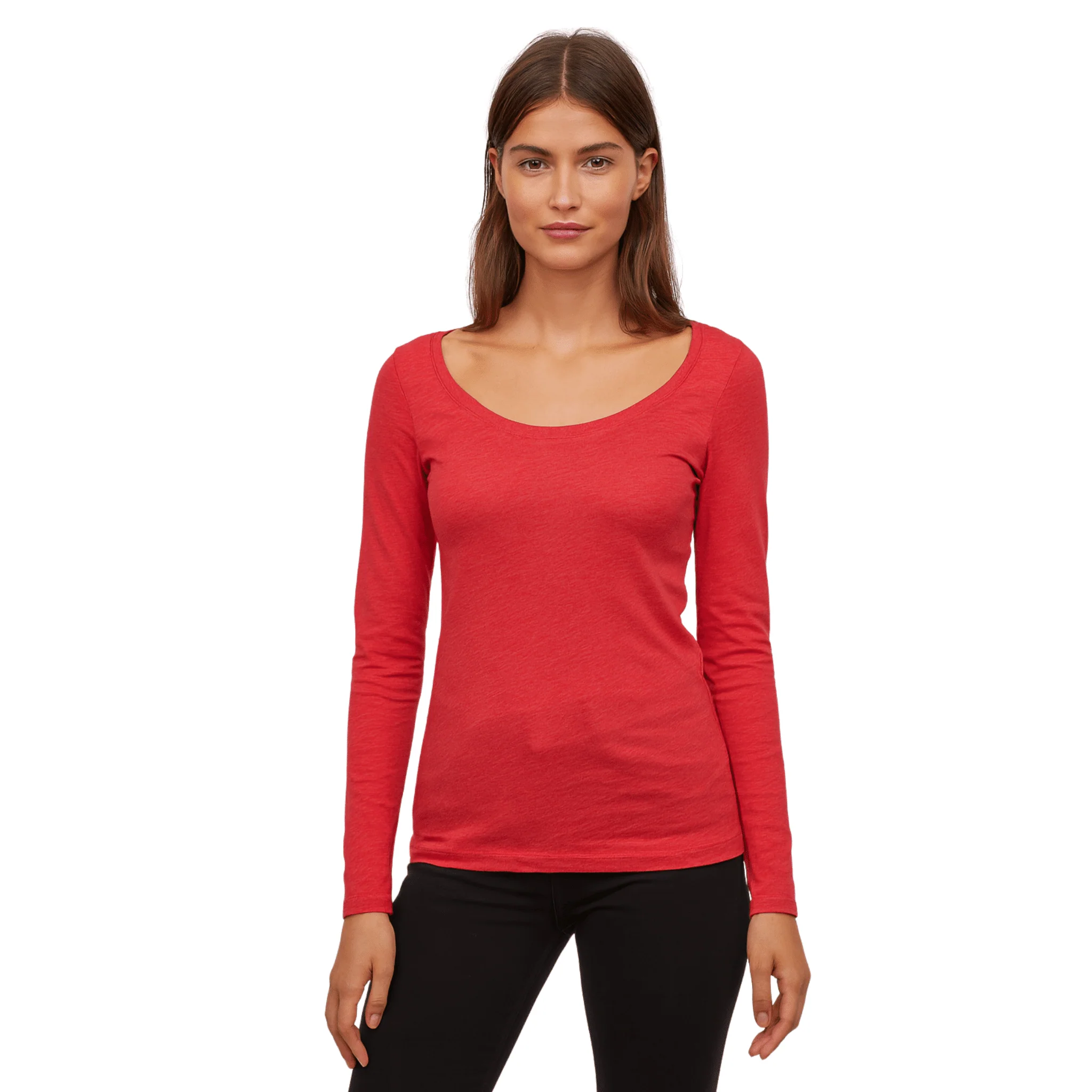 Women’s Long-Sleeve Scoop Neck Essential Top - Image 2