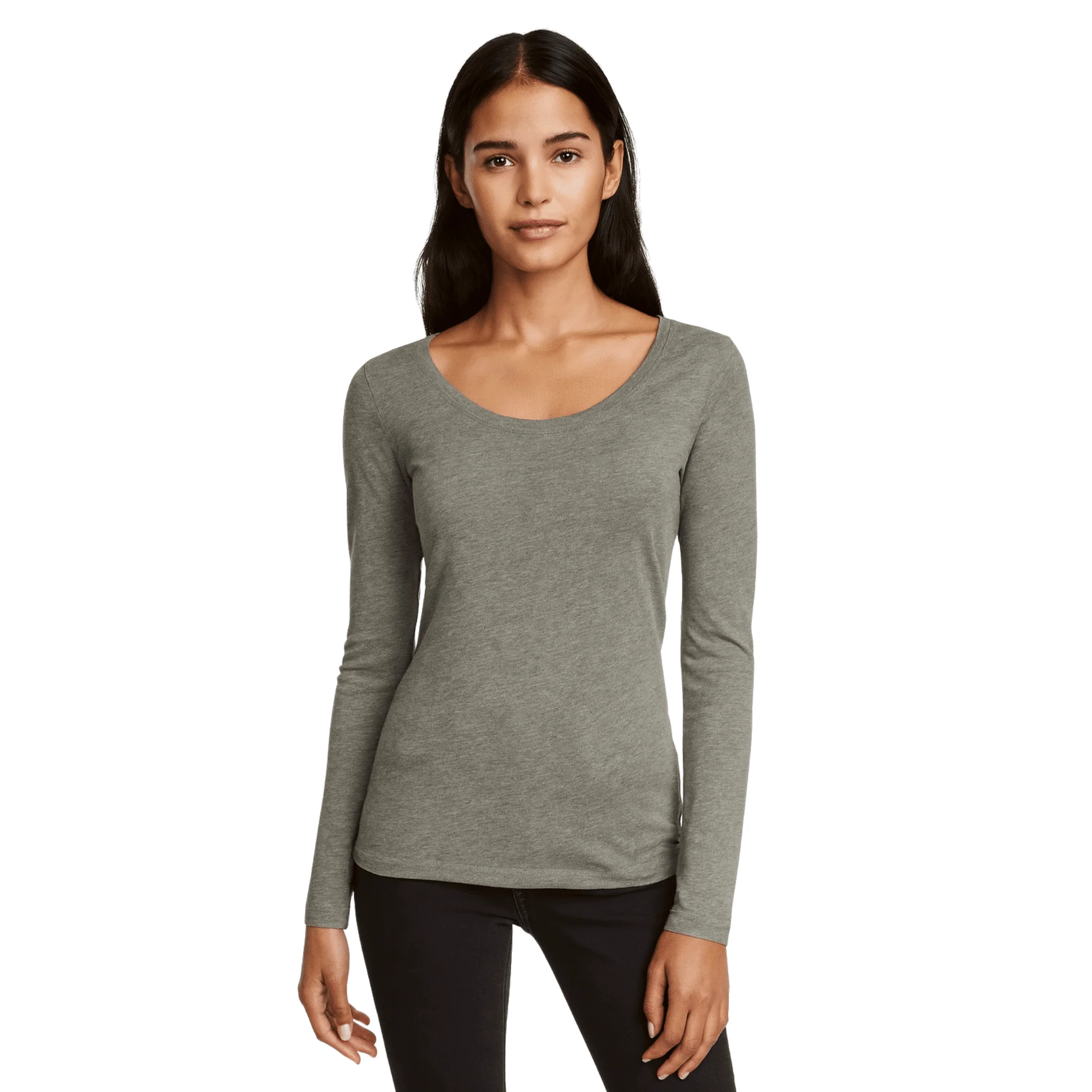 Women’s Long-Sleeve Scoop Neck Essential Top - Image 3