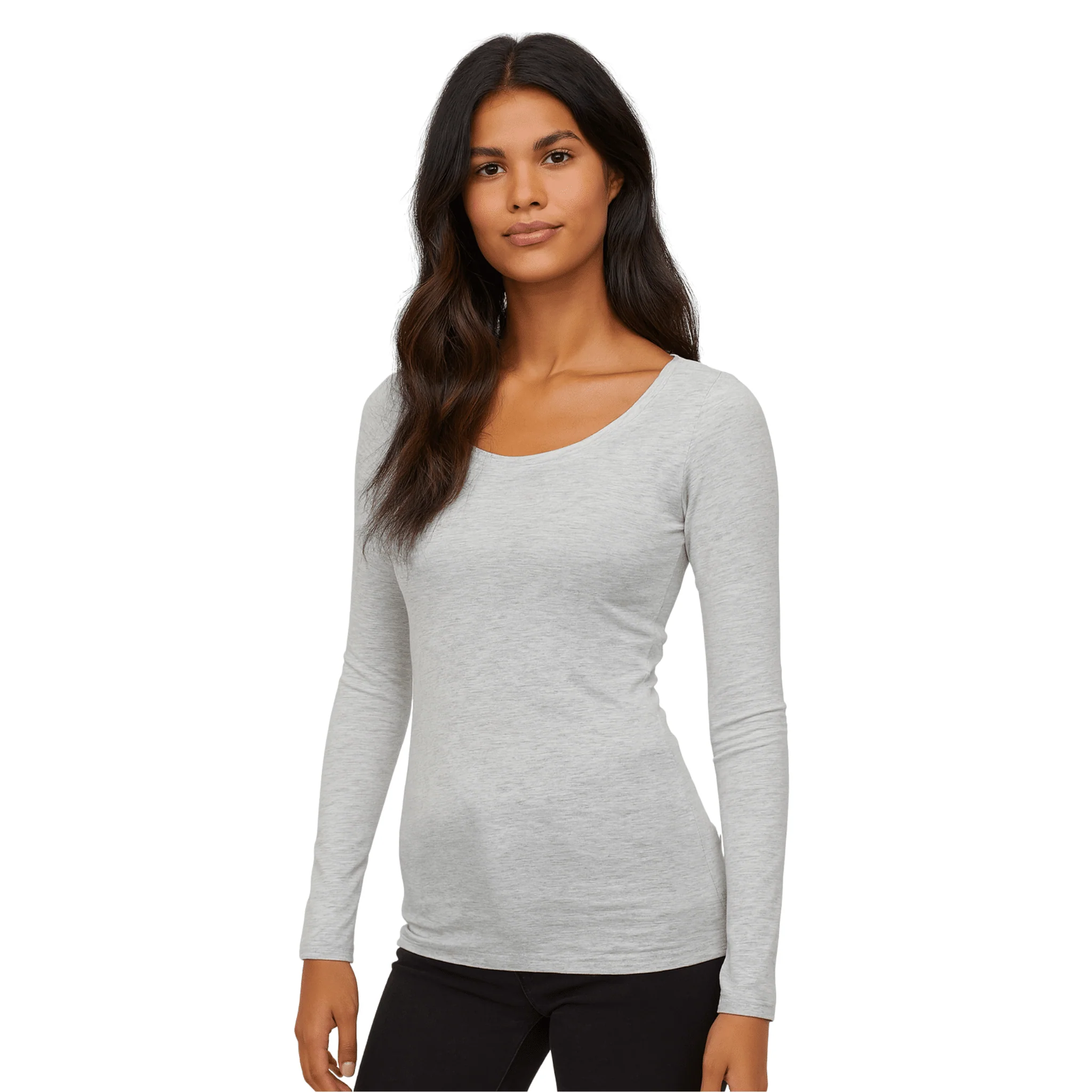 Women’s Long-Sleeve Scoop Neck Essential Top - Image 4
