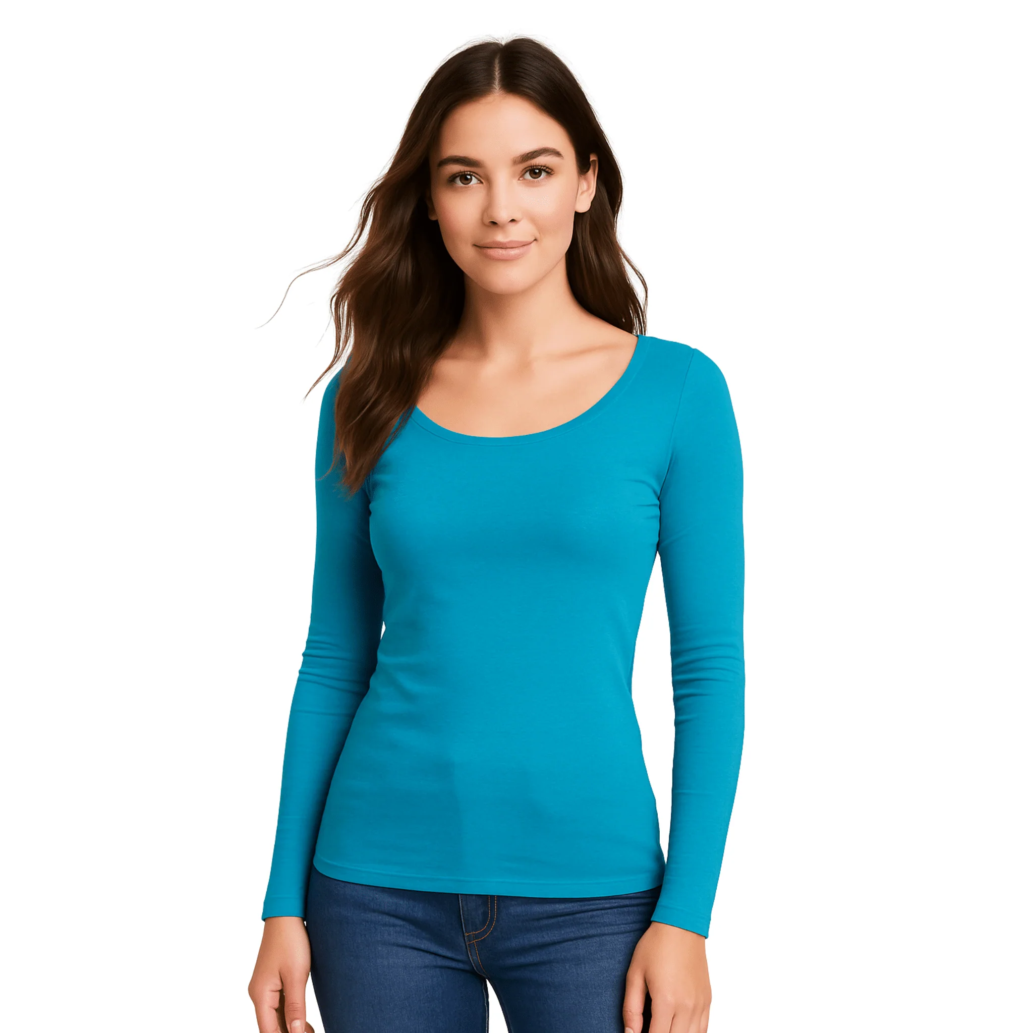 Women’s Long-Sleeve Scoop Neck Essential Top - Image 6
