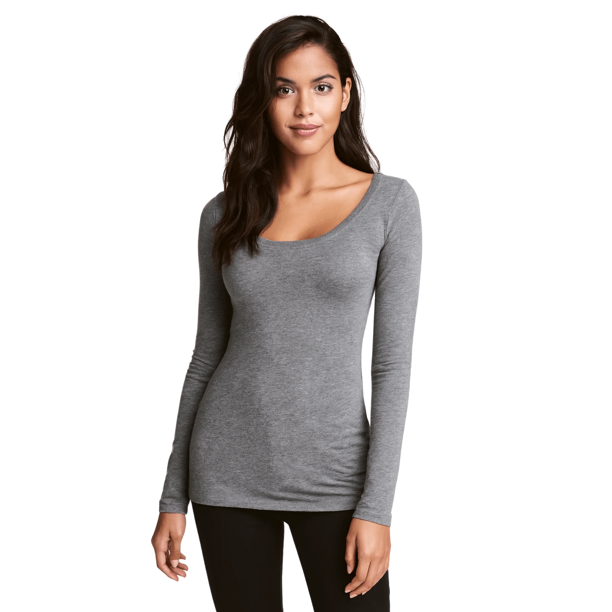 Women’s Long-Sleeve Scoop Neck Essential Top - Image 8
