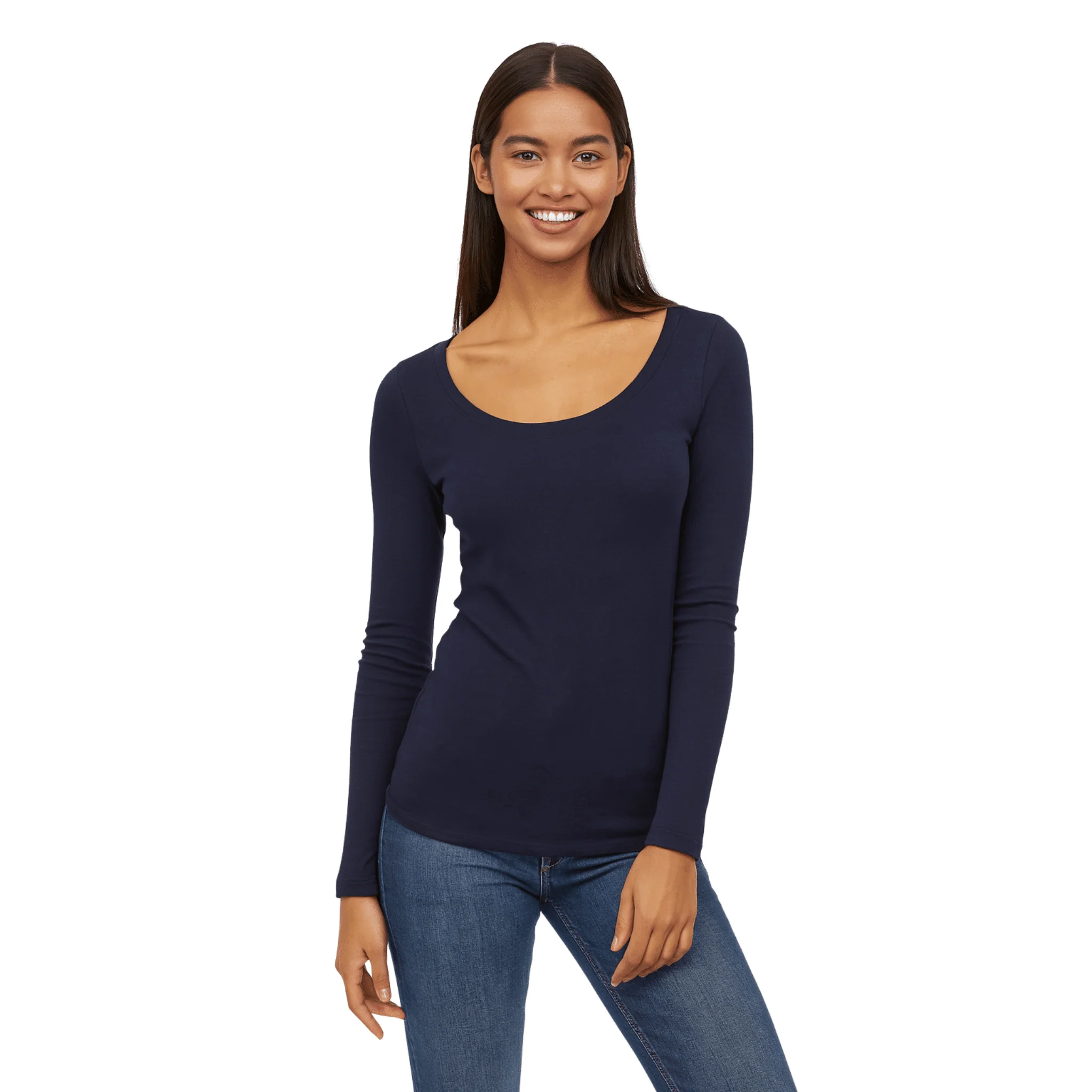 Women’s Long-Sleeve Scoop Neck Essential Top - Image 9