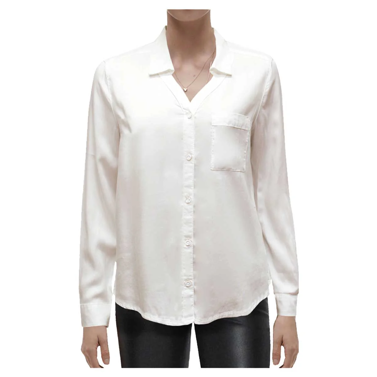 Woven Twill Blouse With Chest Pocket